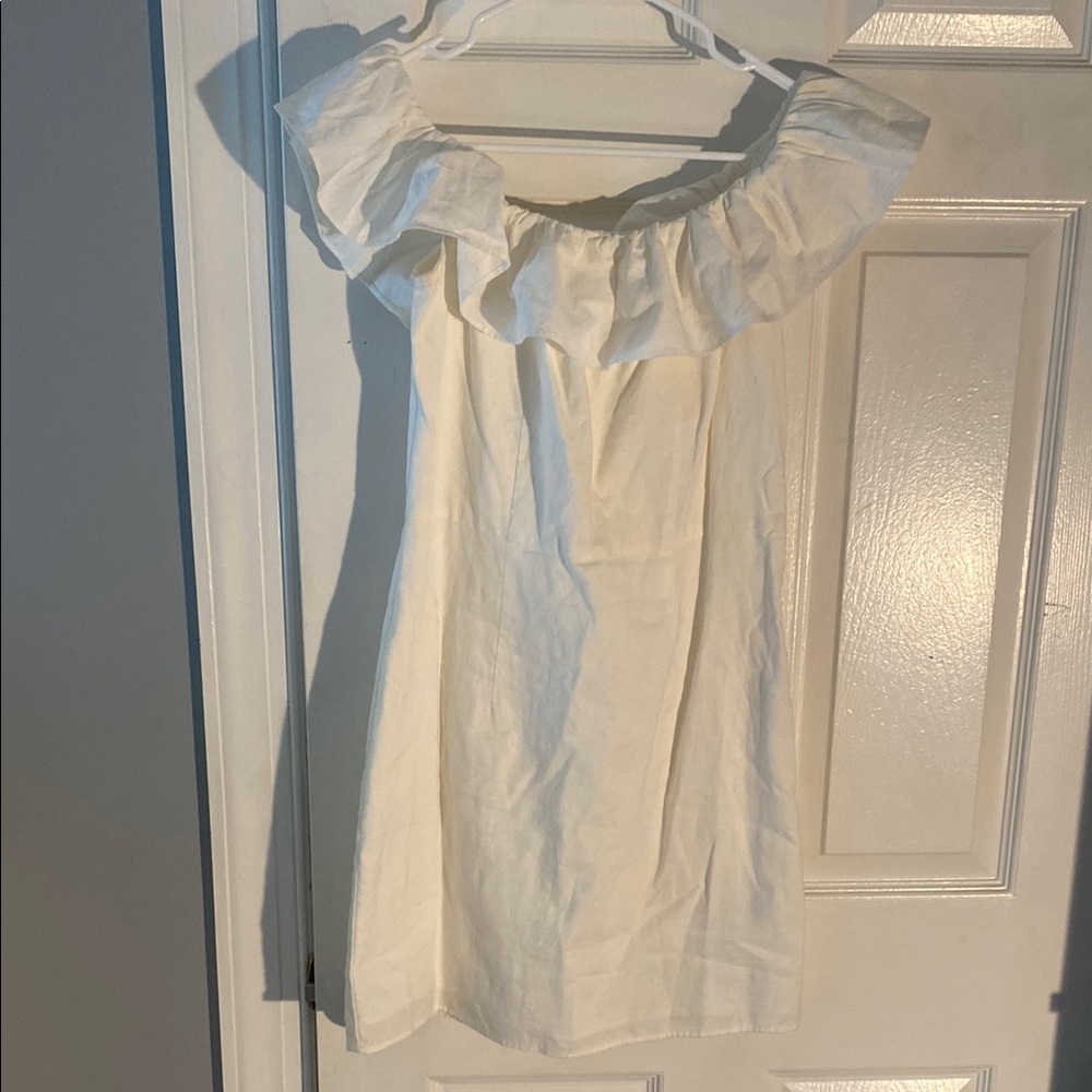 Off white, off shoulder dress from H&M, S